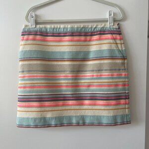 Promod Boutique Francaise Stripe Mini Skirt in Multicolor, Size 12